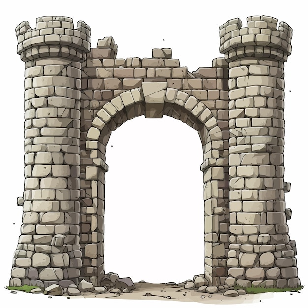 Vector stone_columnsvector_ilustración_de_una_puerta_castillo