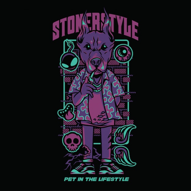 Stoner Style Dobermann Holiday Ilustración