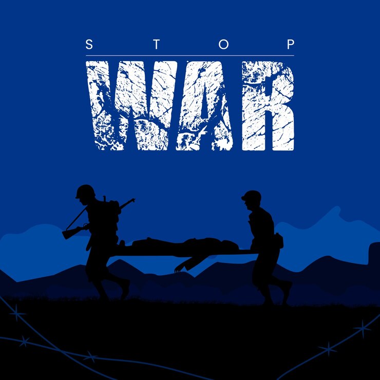 Vector stop war banner fondo de guerra silueta fondo de guerra