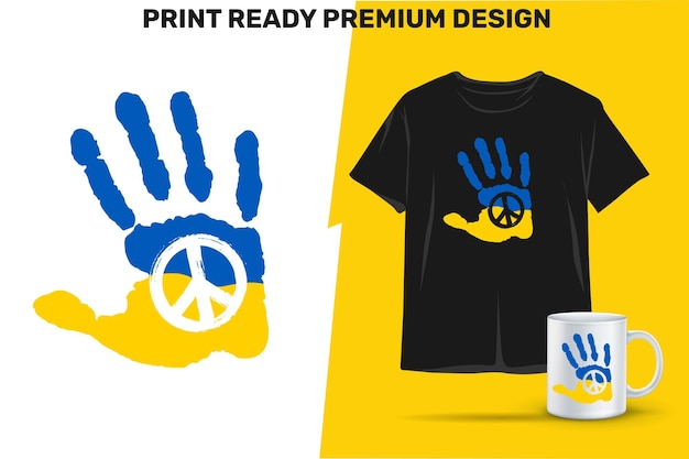 Vector stop war peace in hand para el diseño de ucrania para camisetas, tazas, tarjetas de juego, vinilo u otros medios de impresión