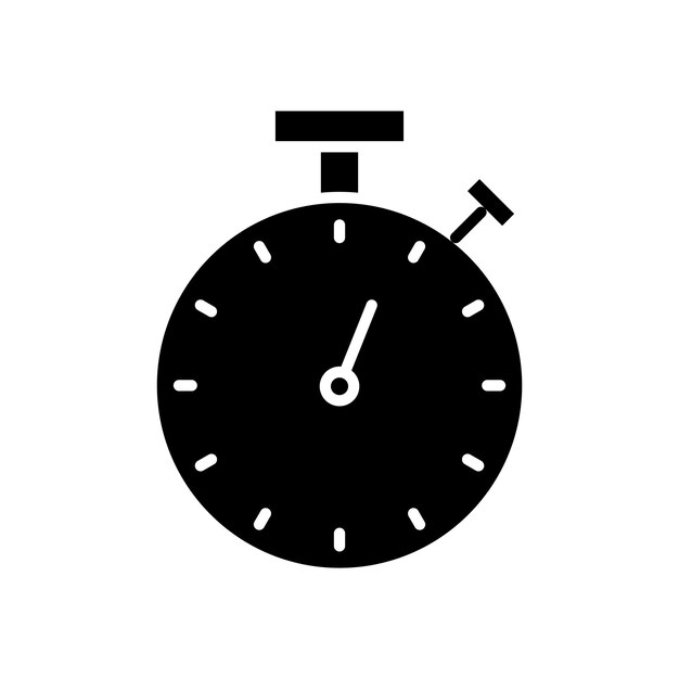 Stop Watch Icon Set Stopwatch Timer Chronometer Símbolo vectorial en un negro lleno y delineado Estilo Momentos Capturado Signo