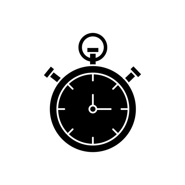Stop Watch Icon Set Stopwatch Timer Chronometer Símbolo vectorial en un negro lleno y delineado Estilo Momentos Capturado Signo