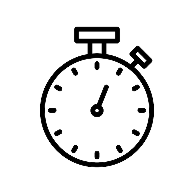 Stop Watch Icon Set Stopwatch Timer Chronometer Símbolo vectorial en un negro lleno y delineado Estilo Momentos Capturado Signo