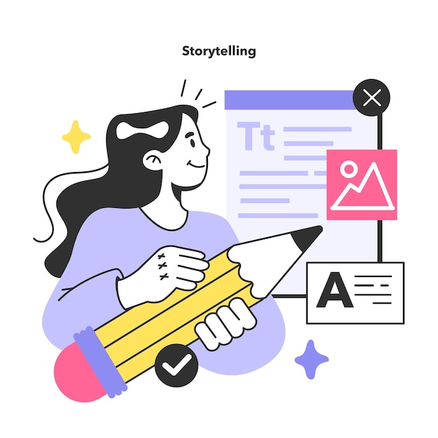 Vector storytelling para campañas de promoción y marketing en redes sociales