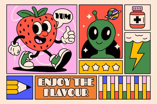 Strawberry and alien: enjoy the flavor!