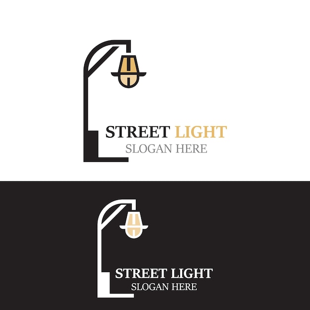 Street Light logo image vintage lightning classic latern plano elemento vector icono