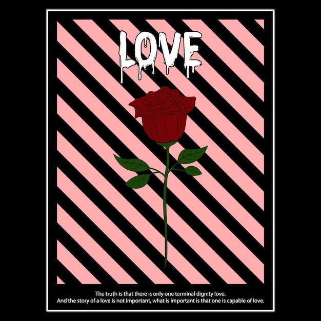 Streetwear Diseño gráfico Love rose