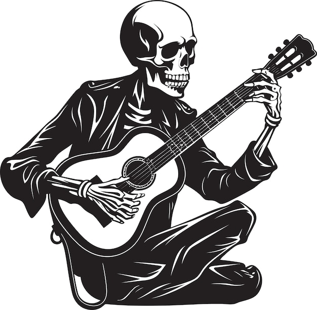 Vector strumming bones una saga de esqueletos musicales sonrisas de la guitarra de los grisly una serenata de esqueles