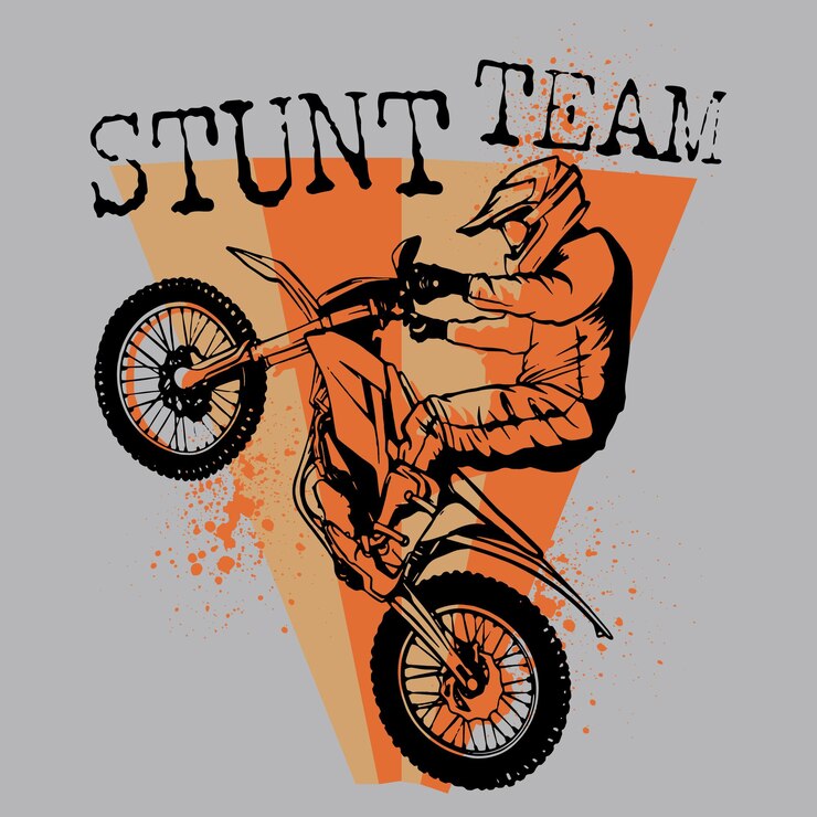 Stunt Team Biker Gráfico para la camiseta
