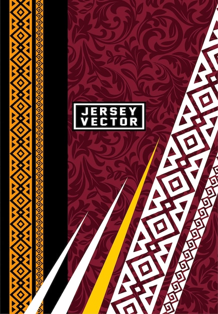 Stylish sports jersey template with geometric and floral details