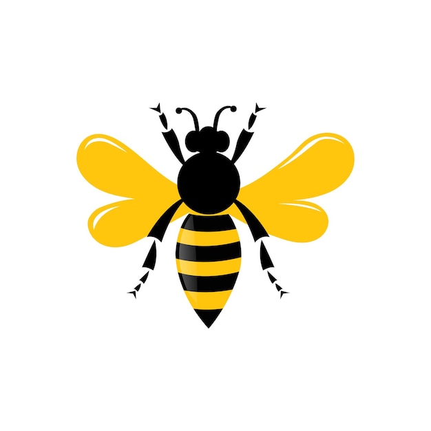 Stylized Bee Illustration Honey Wings Stripes Insect Nature