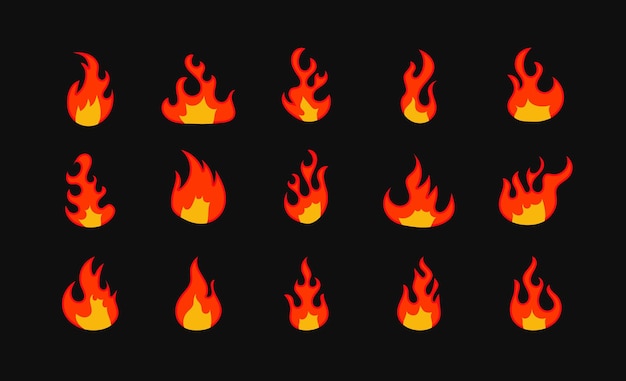 Stylized Fire Flame Graphic Pack