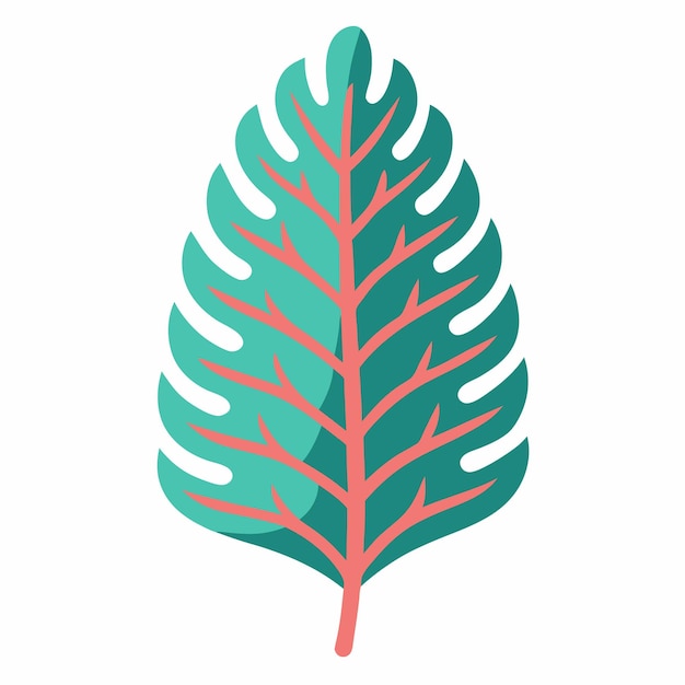 Stylized Illustration of a Tropical Monstera Leaf