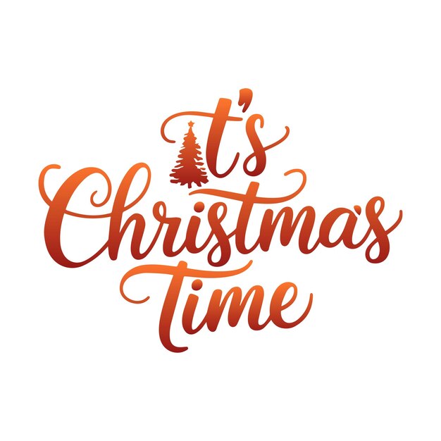 Su tiempo de Navidad tipografía diseño de camiseta