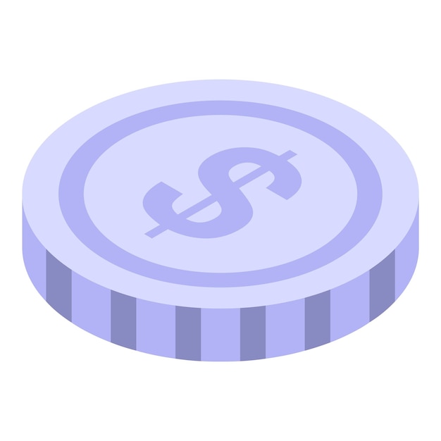 Subcontratar icono de moneda de dólar Isométrico de subcontratar icono de vector de moneda de dólar para diseño web aislado sobre fondo blanco