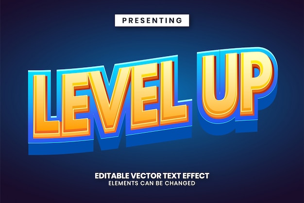 Sube de nivel el efecto de texto editable del estilo del juego