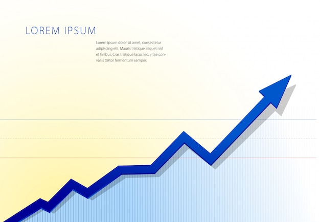 Subiendo gráficos de flechas. plantilla gráfica financiera o estadística.