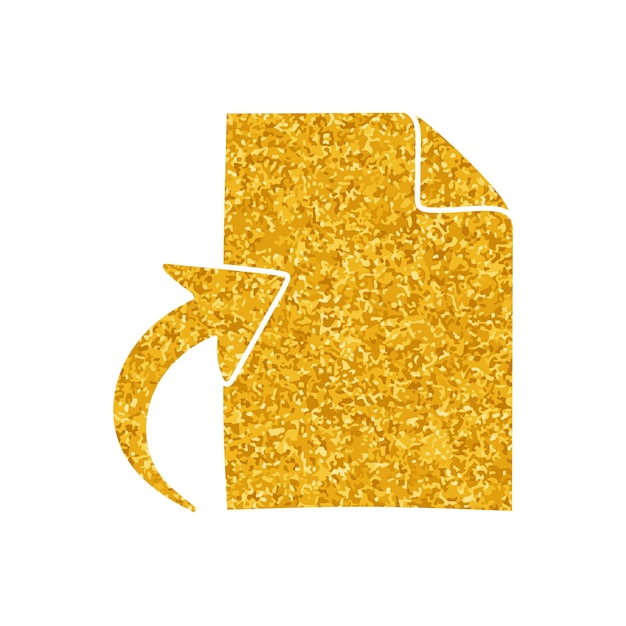 Subir el dibujo del documento en estilo de color dorado