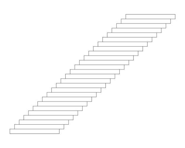 Subir escaleras objeto de dibujos animados 2D en blanco y negro pasos corporativos escaleras largas elemento de contorno vectorial aislado subir escaleras arriba y abajo estructura ilustración de manchas planas monocromáticas