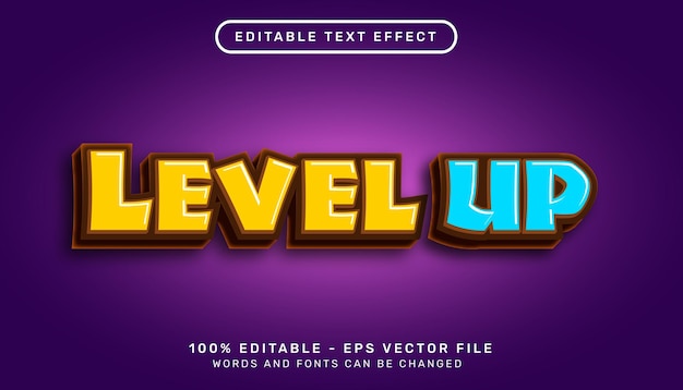subir de nivel el efecto de texto 3d y el efecto de texto editable