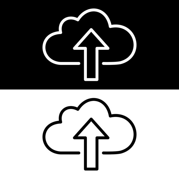 Subir la plantilla de diseño de la versión de Icon Vector en blanco y negro