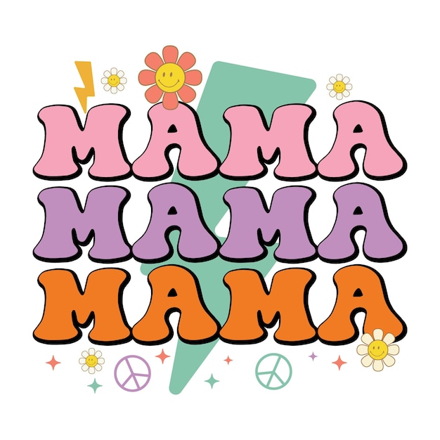 Sublimación de mamá retro PNGEPS