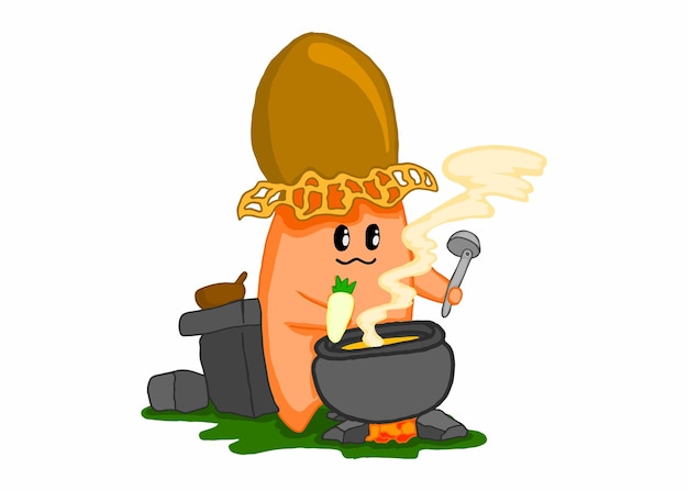 Vector sublimación vectorial de personajes de los dibujos animados mushroom chef