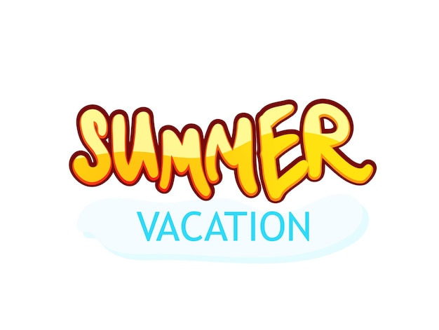 Vector subtítulo vacaciones de verano