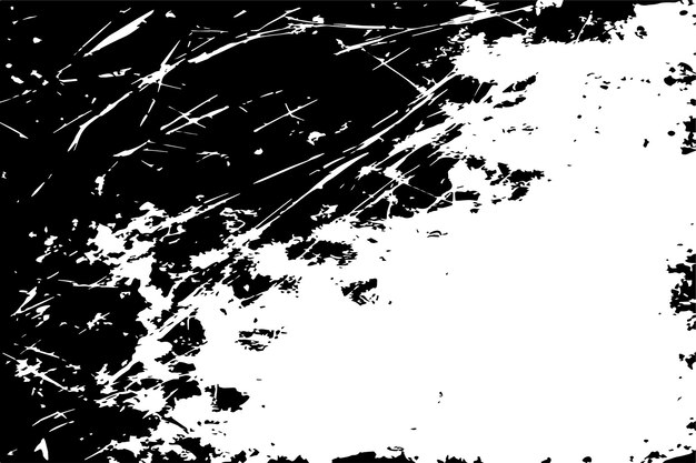 sucio, áspero, desgastado, desgastado, superpuesto, rayado y salpica, textura en blanco y negro