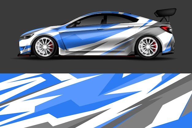 en un sucio fondo negro y azul con un automóvil de carreras
