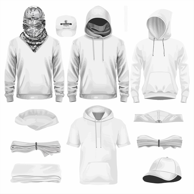 Vector una sudadera blanca con una sudadera con capucha