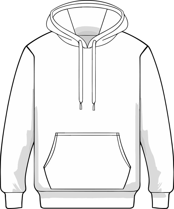 Vector sudadera con capucha de hombre en blanco blanco vectorial en vista frontal