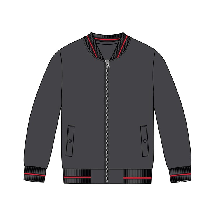 Sudadera chaqueta dibujo técnico moda boceto plano ilustración vectorial plantilla de color gris