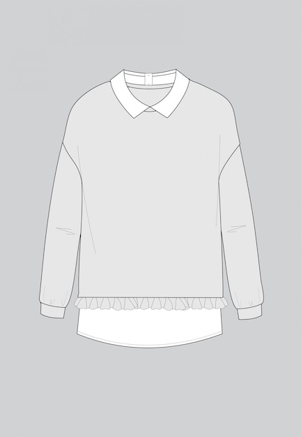 Sudadera de moda con cuello camisero técnico