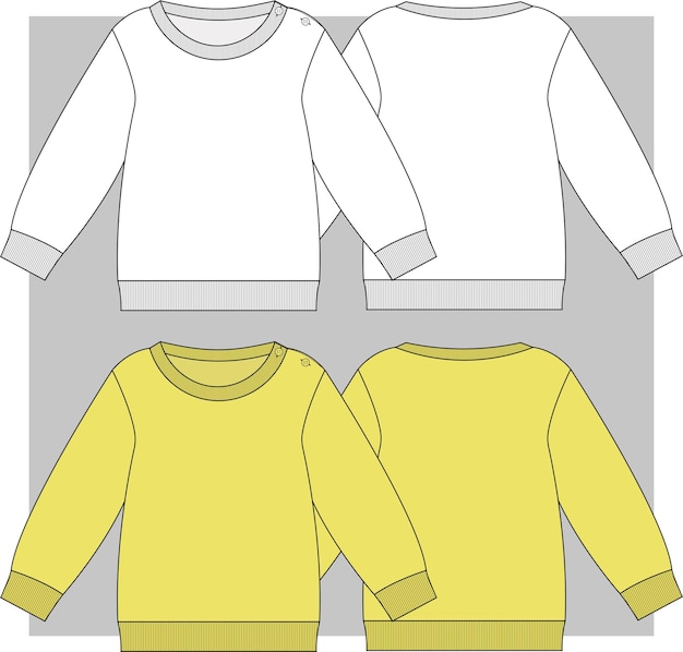 Sudadera de niños con dibujo plano de hombros caídos