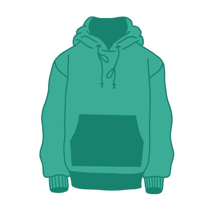 Vector sudadera verde con capucha ropa deportiva ilustración vectorial aislada sobre fondo blanco