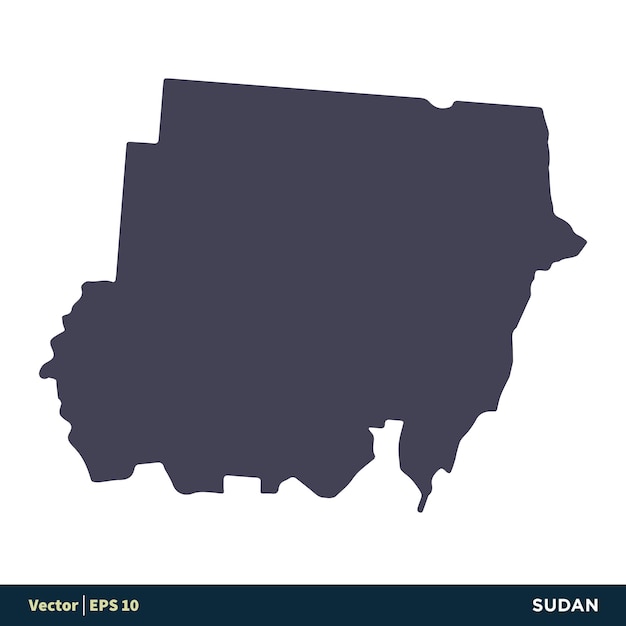 Sudán África Países Mapa Icono Vector Logo Plantilla Ilustración Diseño Vector EPS 10