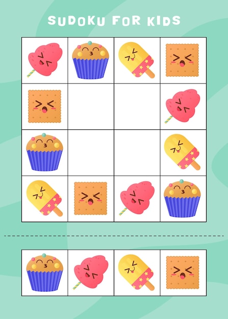 Sudoku para el juego educativo de los niños.