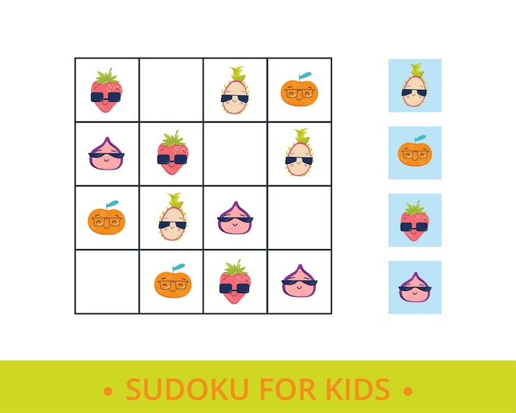 Vector sudoku de juegos preescolares vectoriales para niños