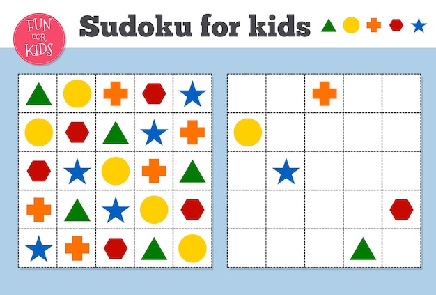 Sudoku. mosaico matemático para niños y adultos. cuadrado mágico. juego de rompecabezas de lógica. acertijo digital. ilustración vectorial hoja de trabajo de entretenimiento preescolar del juego de sudoku para niños educativos. rompecabezas imprimible.