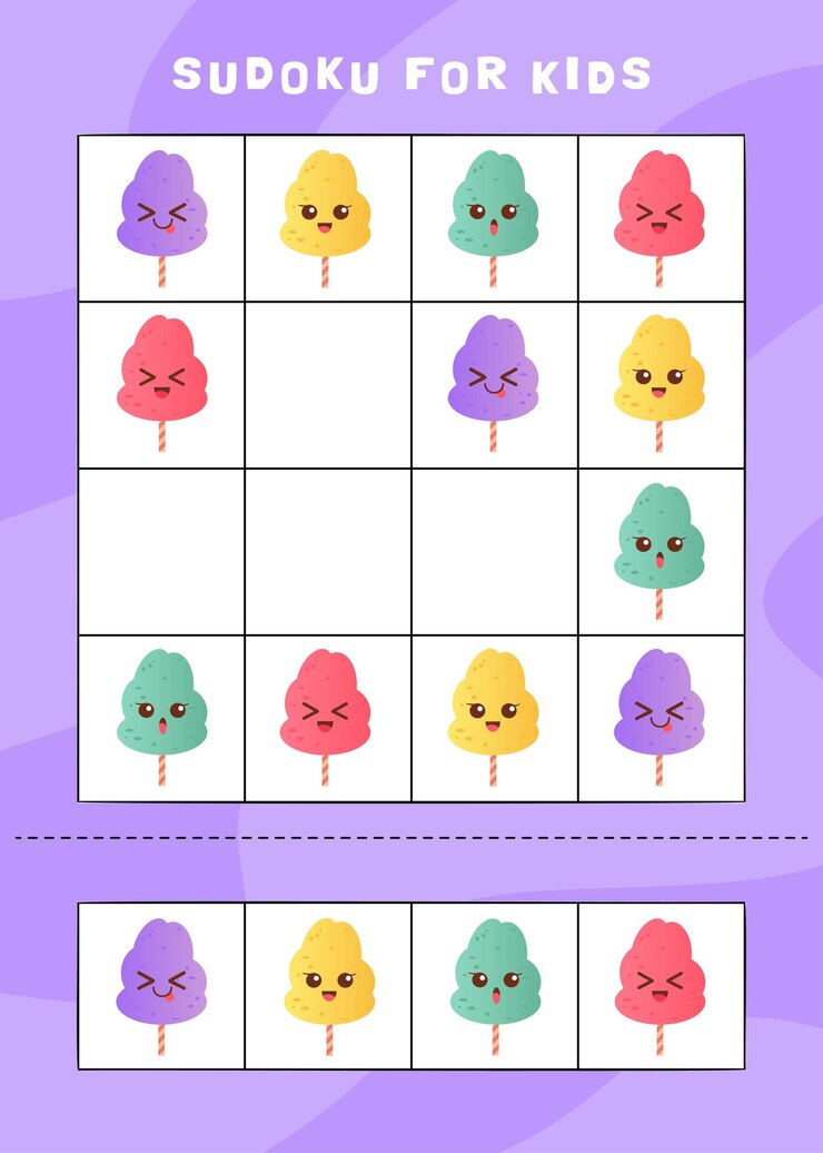 Vector sudoku para niños para imprimir
