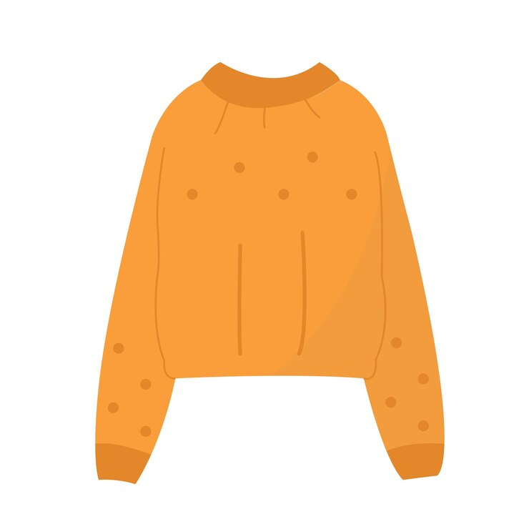 Vector sudor cálido naranja amarillo para ropa informal de otoño e invierno ropa acogedora para el hogar