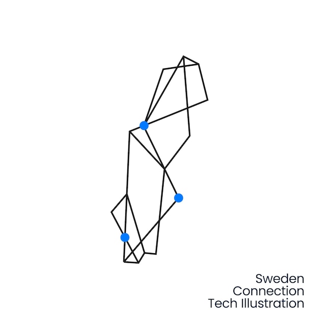 Suecia tecnología de conexión tecnología geométrica poligonal logo icono vectorial ilustración