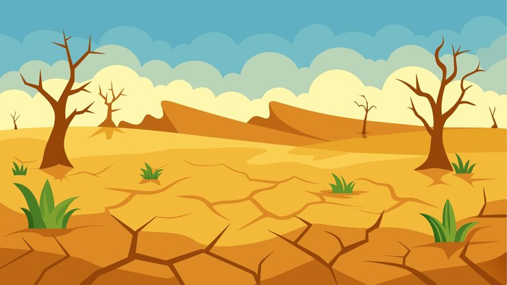 Vector el suelo seco y agrietado se asemeja a un desierto seco incapaz de contener ninguna humedad o sostener cualquier forma de