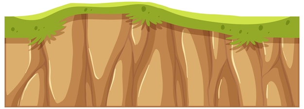 Suelo de tierra aislado con hierba verde