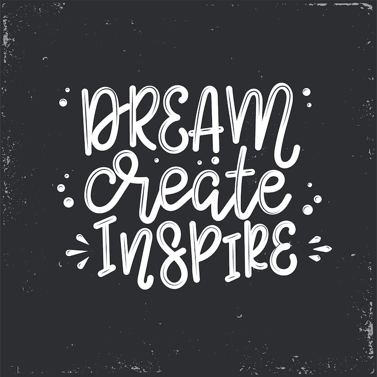 Vector sueño crear inspirar letras, cita motivacional