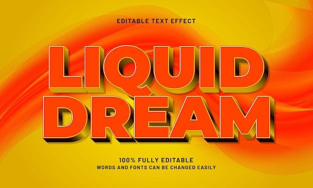 sueños líquidos efectos de texto editables con un tema abstracto y moderno