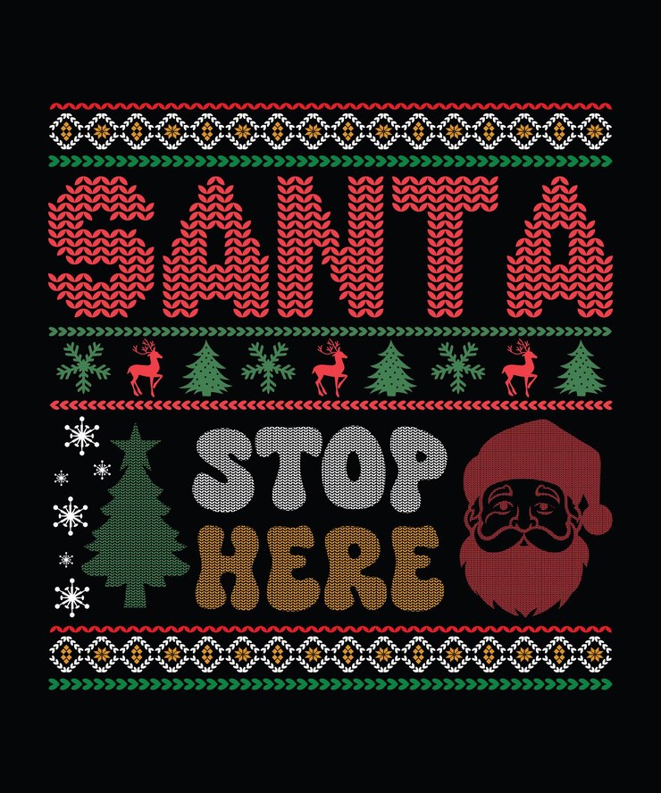 Vector suéter y camiseta de navidad