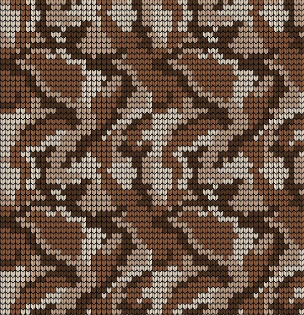 Suéter de camuflaje de patrón de vector de punto