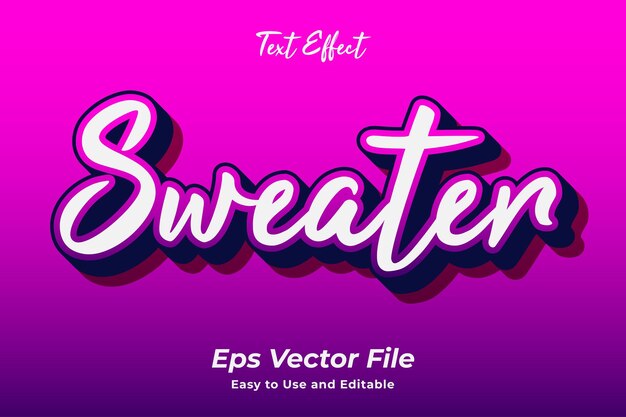 suéter con efecto de texto editable